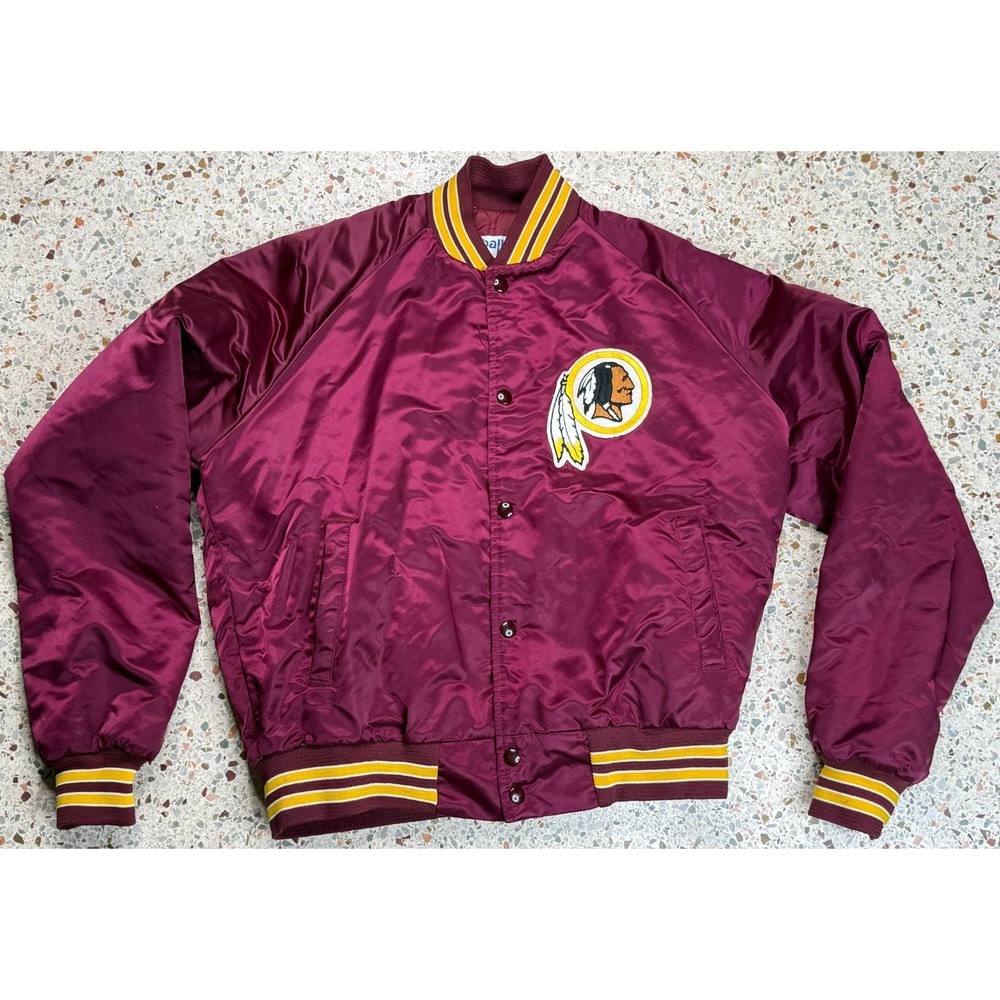 Chalk Line NFL Vintage Washington Reskins Embroidered Satin Bomber Jacket Size M